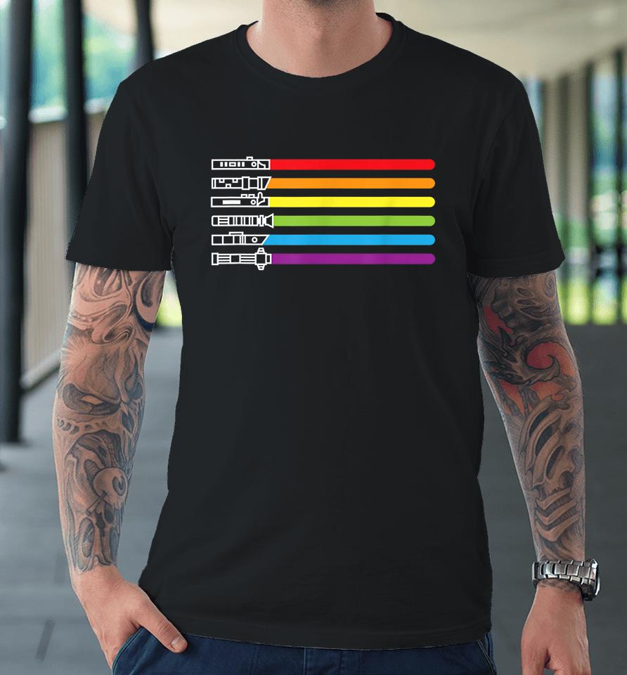 Gay Rainbow Saber Lgbt Pride Month Premium T-Shirt