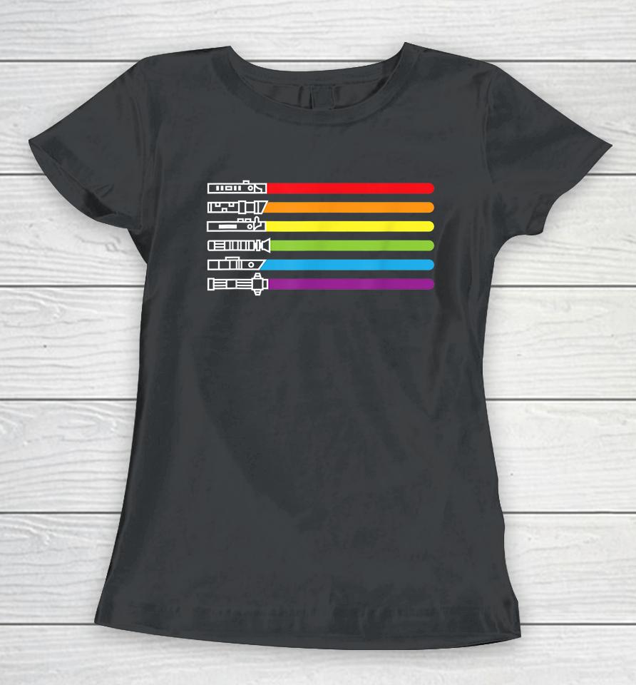 Gay Rainbow Saber Lgbt Pride Month Women T-Shirt