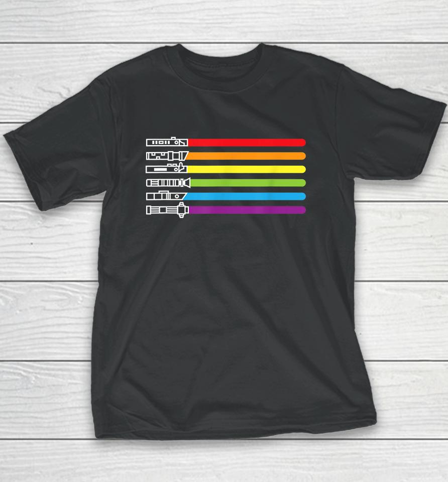 Gay Rainbow Saber Lgbt Pride Month Youth T-Shirt