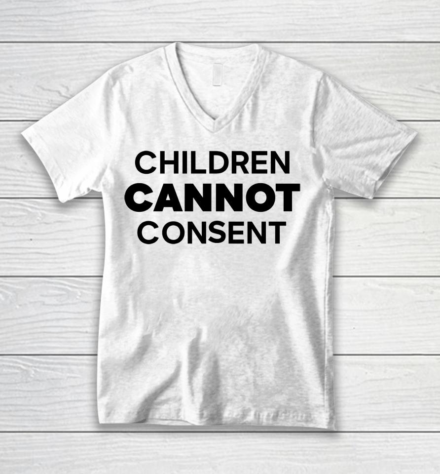Gays Against Groomers Children Cannot Consent Unisex V-Neck T-Shirt