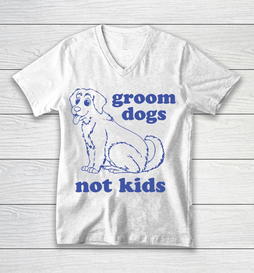 Gays Againstg Roomers Groom Dogs Not Kids Unisex V-Neck T-Shirt