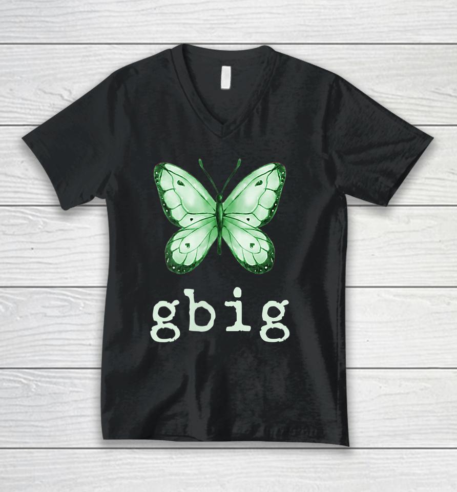 Gbig Butterfly Sorority Reveal Big Little For Lil Sister Unisex V-Neck T-Shirt