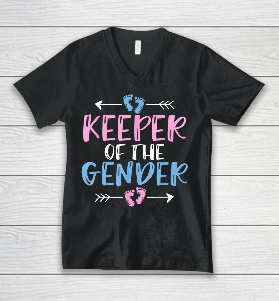 Gender Reveal Keeper Of The Gender Unisex V-Neck T-Shirt