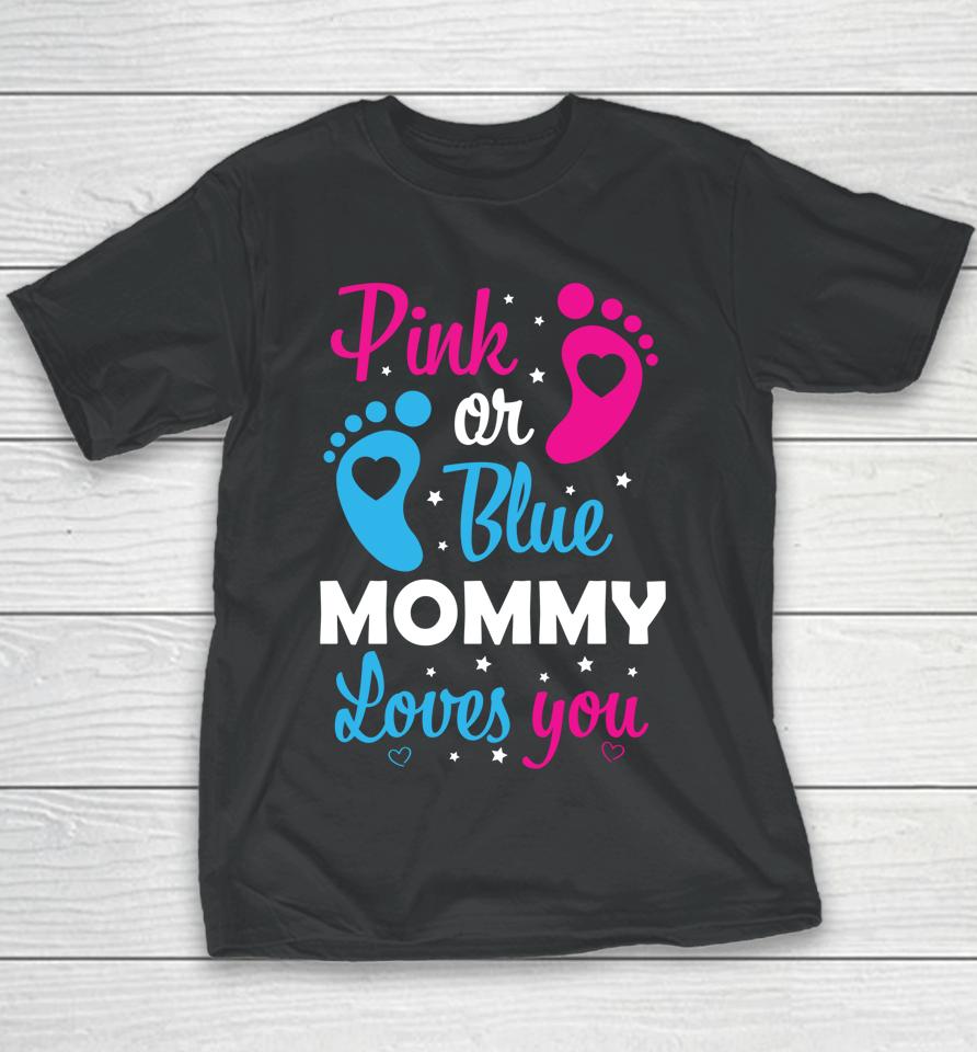Gender Reveal Mom Mommy Family Youth T-Shirt