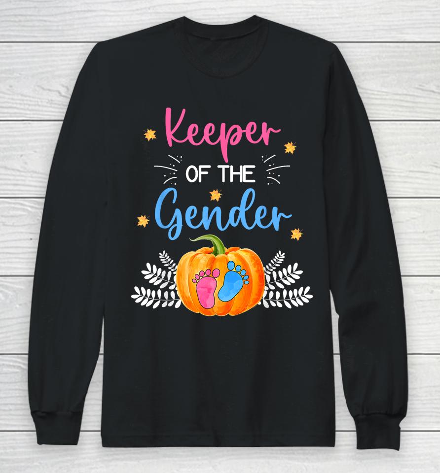 Gender Reveal Party Cute Pumpkin Baby Shower Mom And Dad Long Sleeve T-Shirt