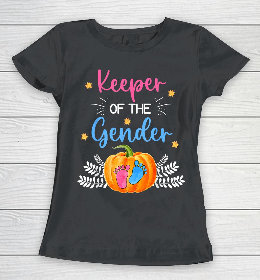 Gender Reveal Party Cute Pumpkin Baby Shower Mom And Dad Women T-Shirt