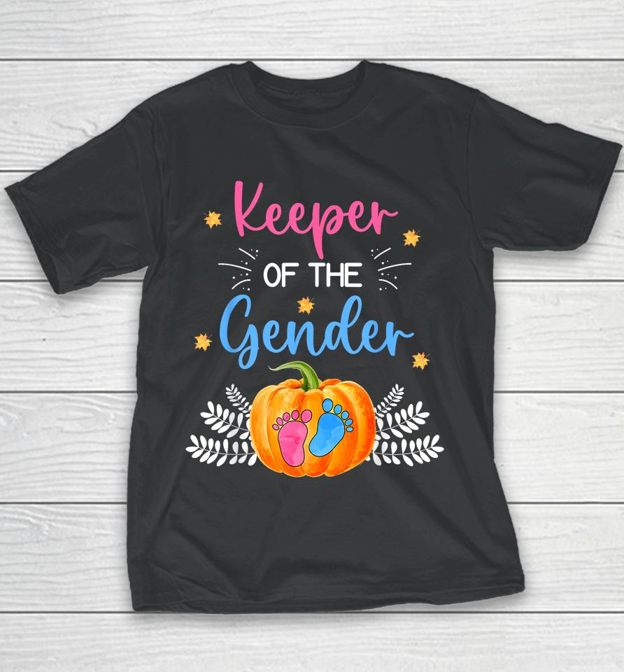Gender Reveal Party Cute Pumpkin Baby Shower Mom And Dad Youth T-Shirt