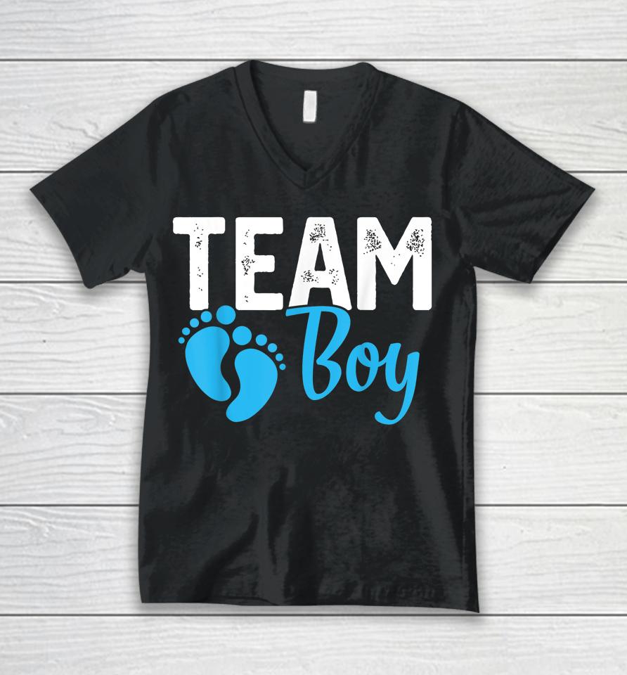 Gender Reveal Team Boy Blue Unisex V-Neck T-Shirt