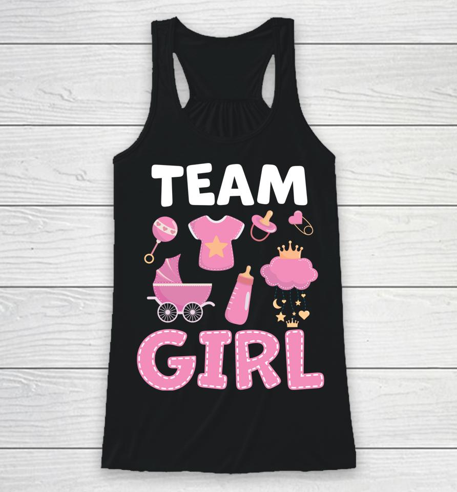 Gender Reveal Team Girl Pink Racerback Tank