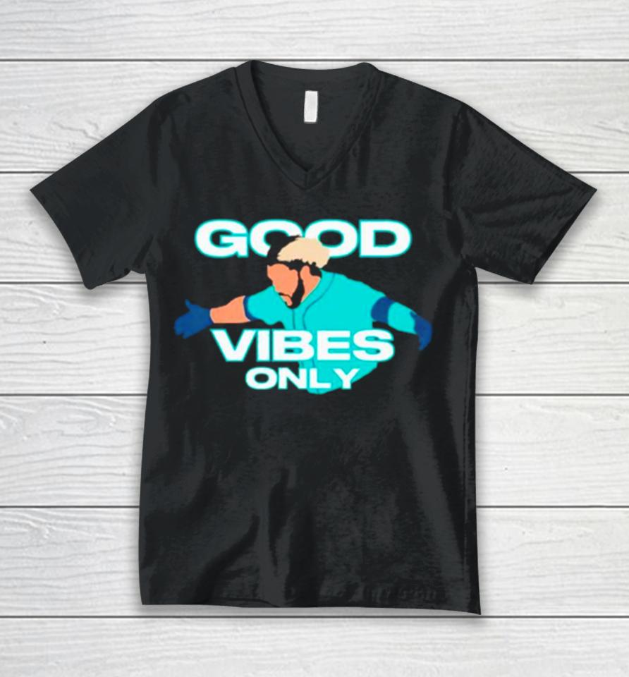 Geno Suarez Good Vibes Only Unisex V-Neck T-Shirt