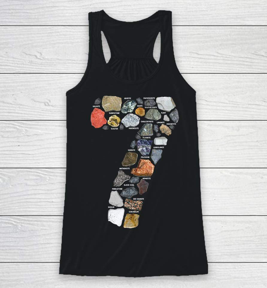 Geology 7 Years Old Rock Collecting 7Th Birthday Racerback Tank