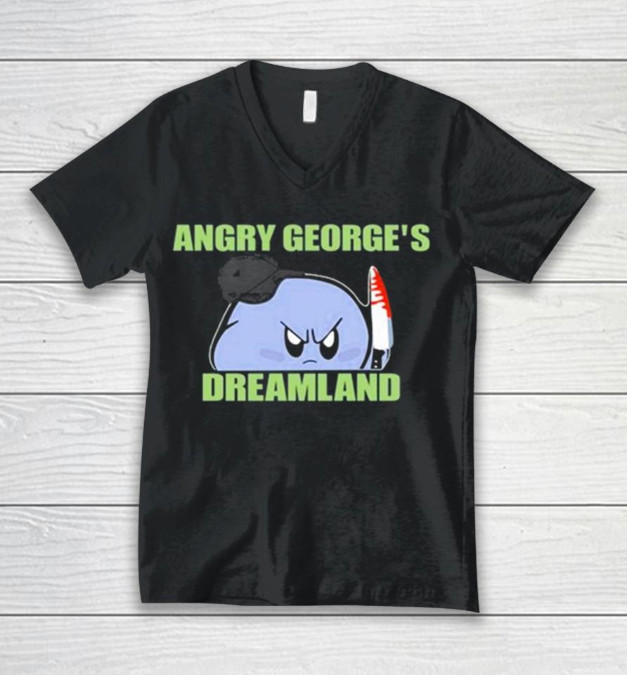 George Kirby Wearing Angry George’s Dreamland Unisex V-Neck T-Shirt