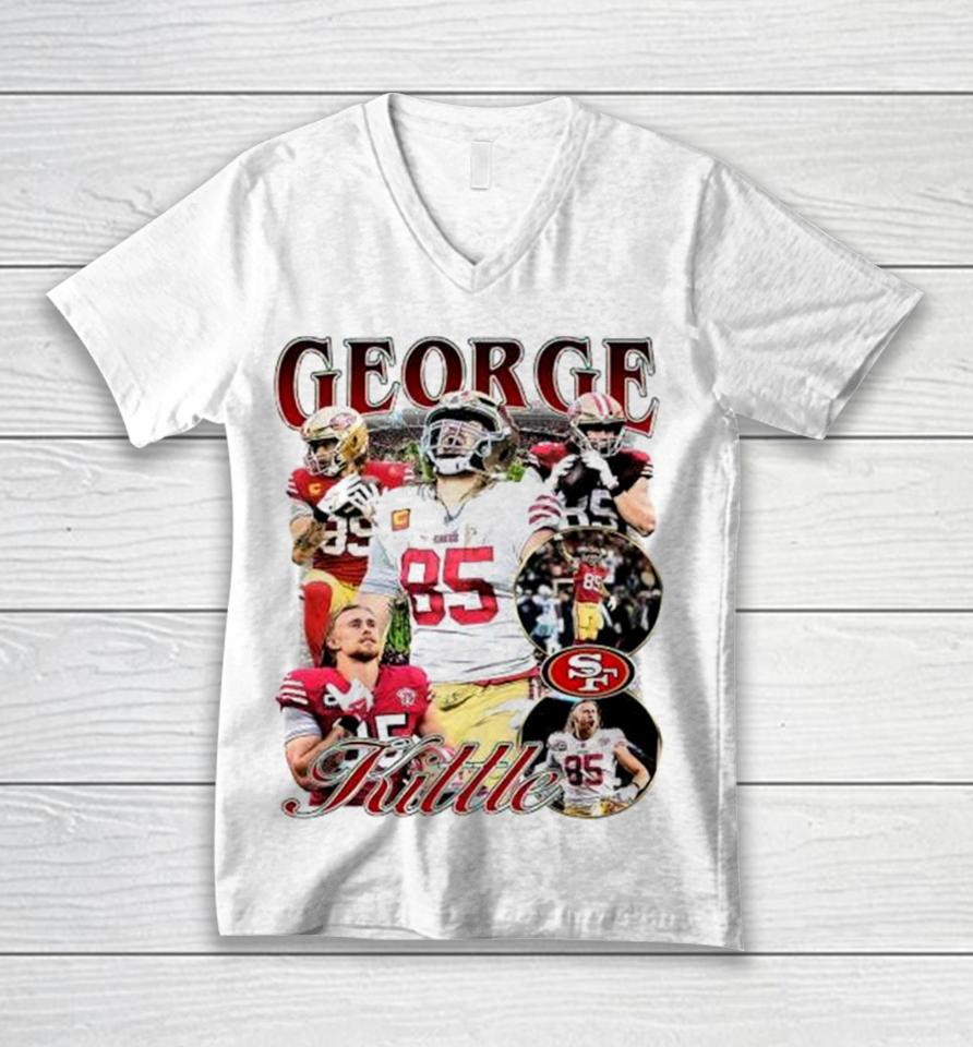 George Kittle San Francisco 49Ers Football Vintage 2023 Unisex V-Neck T-Shirt