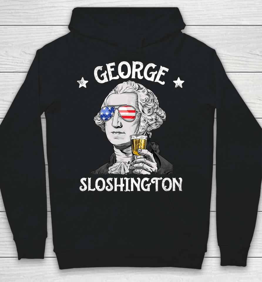 George Sloshington Washington 4Th Of July Usa Flag Hoodie
