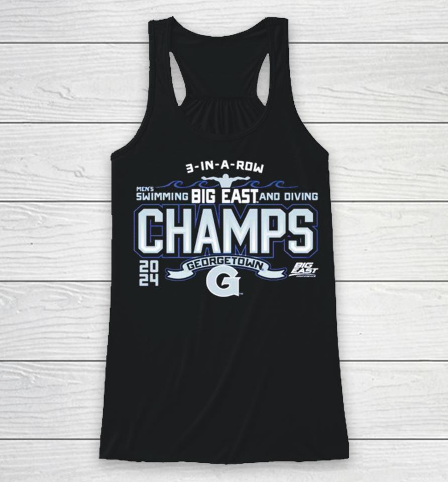 Georgetown Hoyas 2024 Big East Men’s Swimming &Amp; Diving Champions Racerback Tank