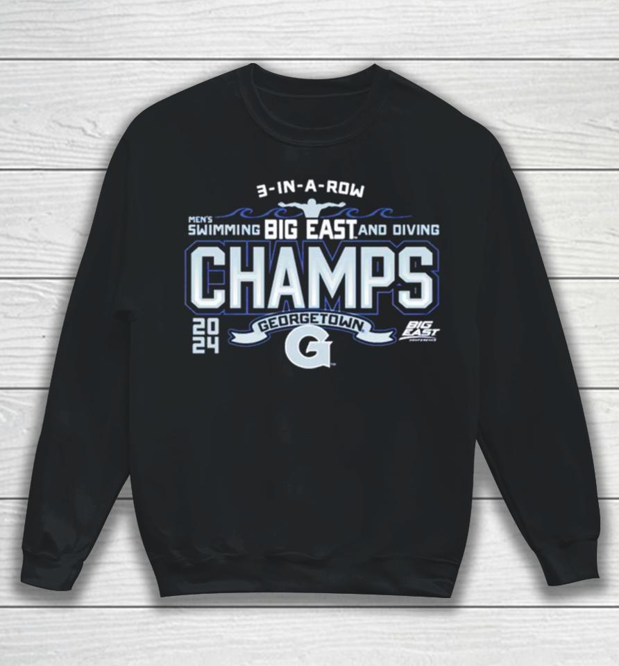 Georgetown Hoyas 2024 Big East Men’s Swimming &Amp; Diving Champions Sweatshirt