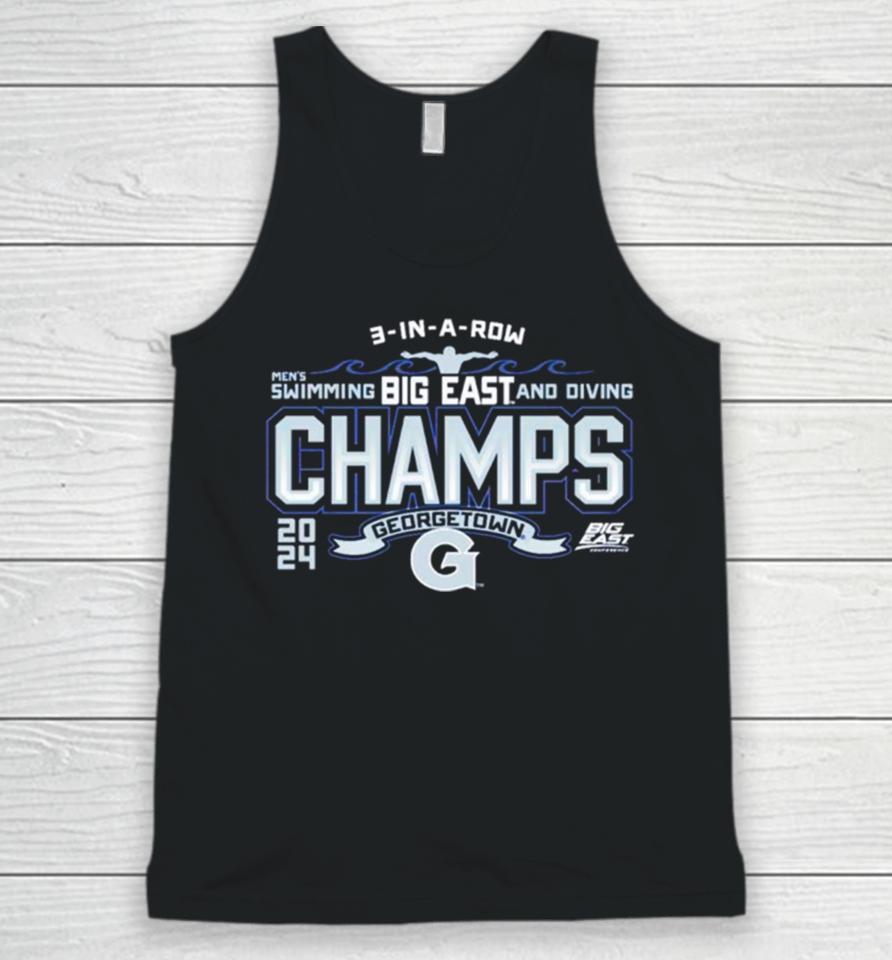 Georgetown Hoyas 2024 Big East Men’s Swimming &Amp; Diving Champions Unisex Tank Top
