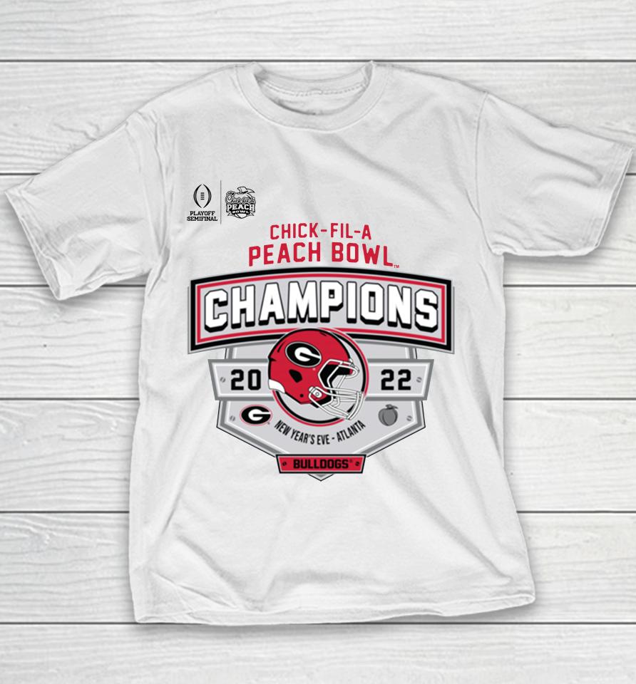 Georgia 2022 Chick-Fil-A Peach Bowl Champions Youth T-Shirt