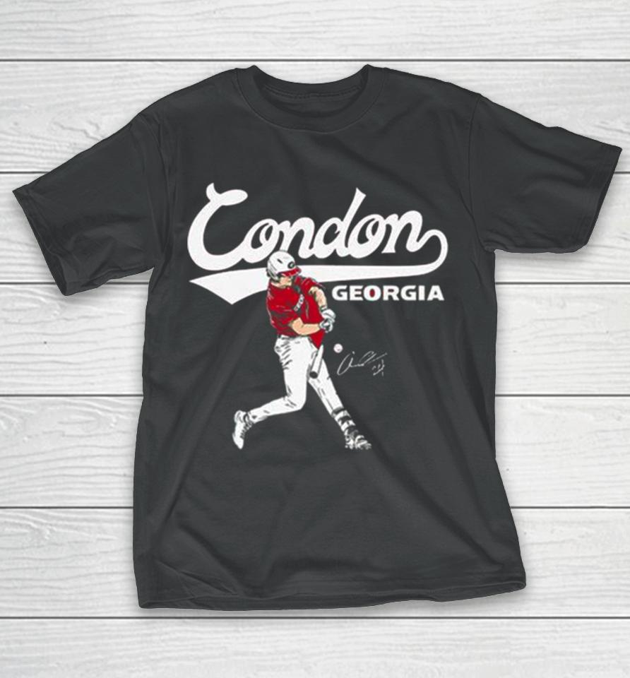 Georgia Baseball Charlie Condon Slugger Swing Signature 2024 T-Shirt