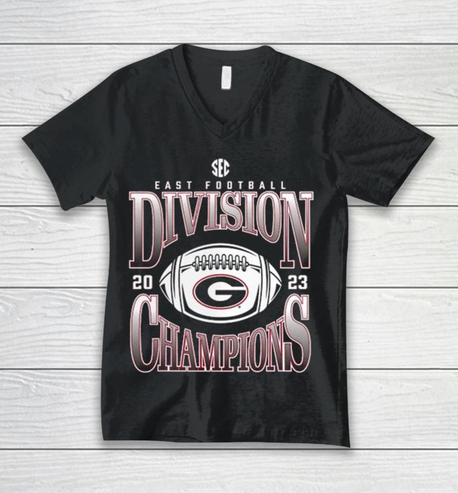 Georgia Bulldogs 2023 Sec East Football Division Champions Unisex V-Neck T-Shirt