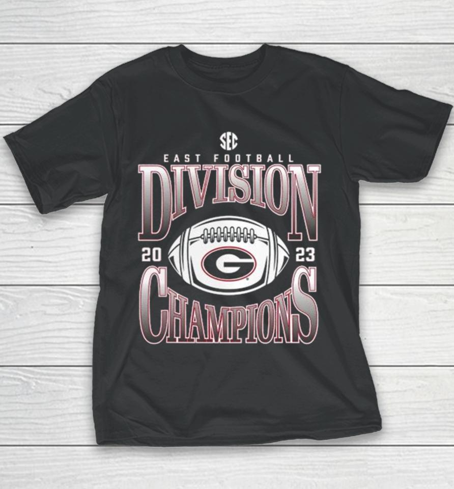 Georgia Bulldogs 2023 Sec East Football Division Champions Youth T-Shirt