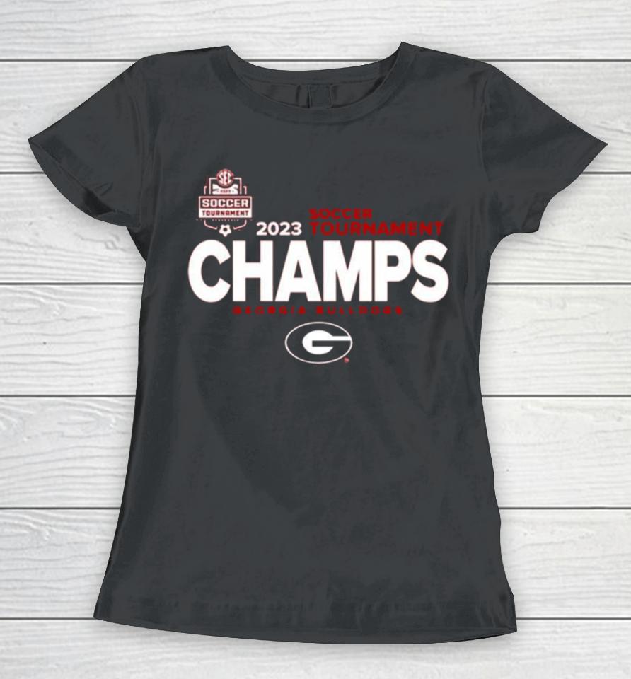 Georgia Bulldogs 2023 Soccer Tournament Champs Women T-Shirt