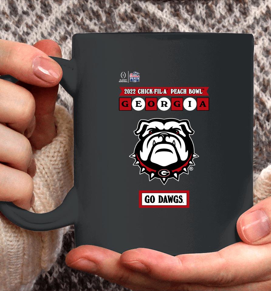 Georgia Bulldogs College Football Playoff 2022 Peach Bowl Illustrated Coffee Mug