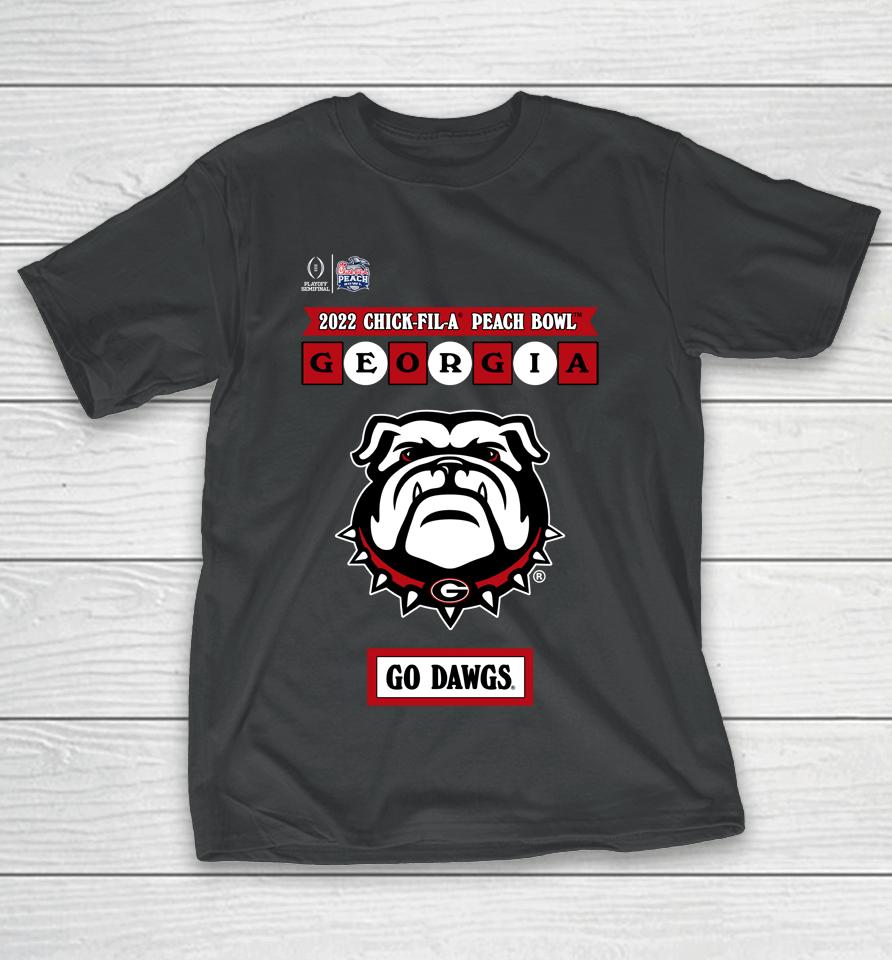 Georgia Bulldogs College Football Playoff 2022 Peach Bowl Illustrated T-Shirt