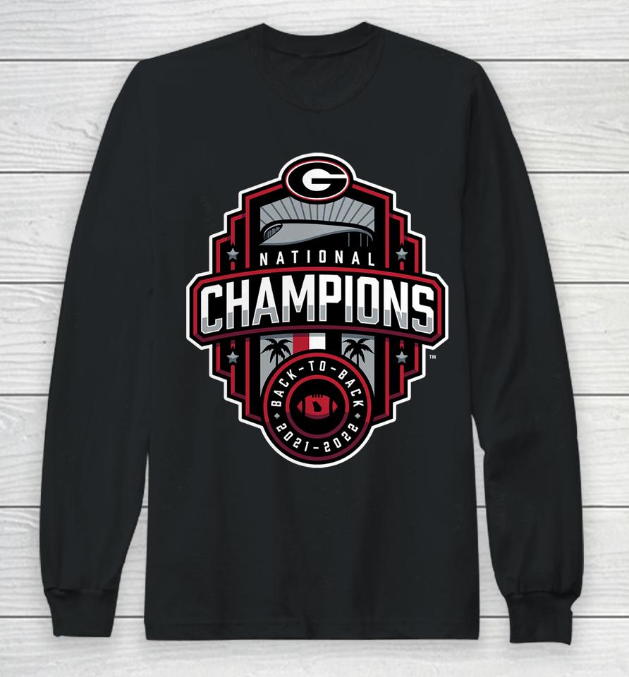 Georgia Bulldogs Fanatics Branded College Football Playoff 2022 National Champions  Logo Long Sleeve T-Shirt
