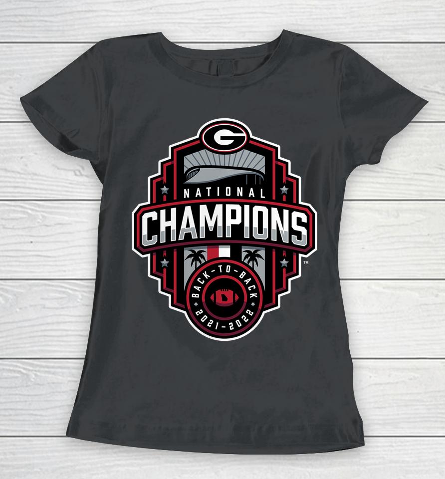 Georgia Bulldogs Fanatics Branded College Football Playoff 2022 National Champions  Logo Women T-Shirt
