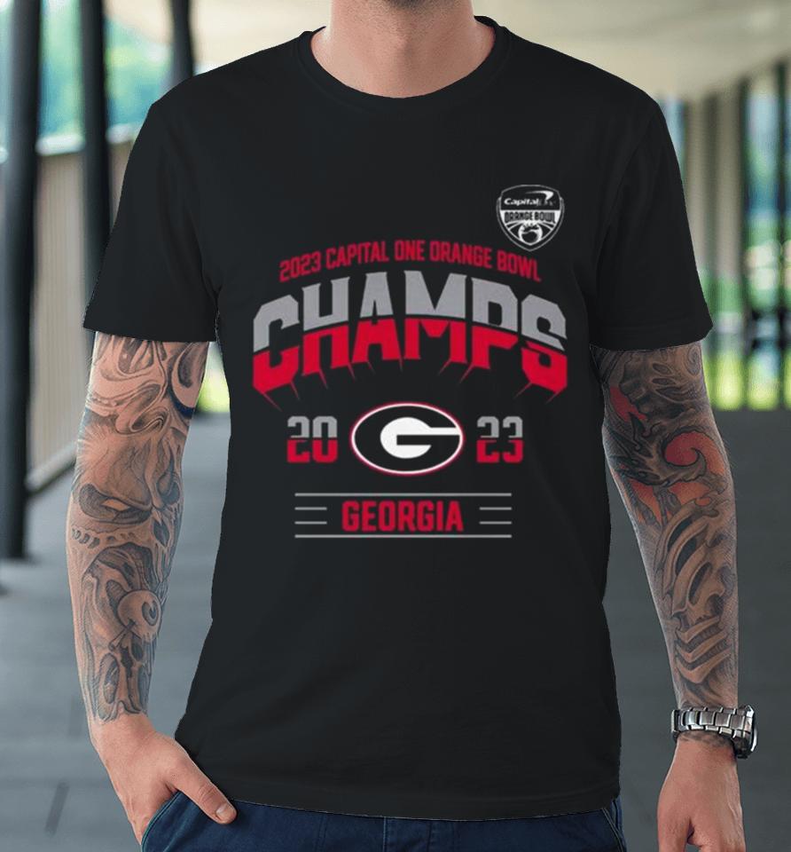 Georgia Bulldogs Football 2023 Orange Bowl Champions Premium T-Shirt