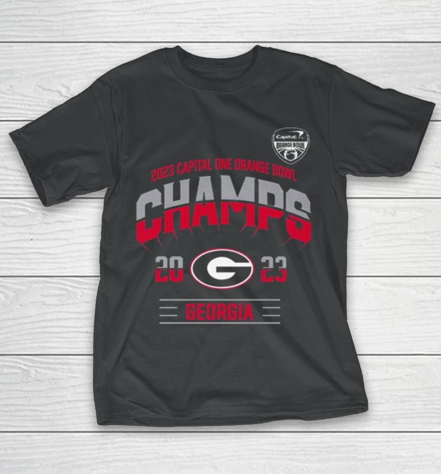 Georgia Bulldogs Football 2023 Orange Bowl Champions T-Shirt