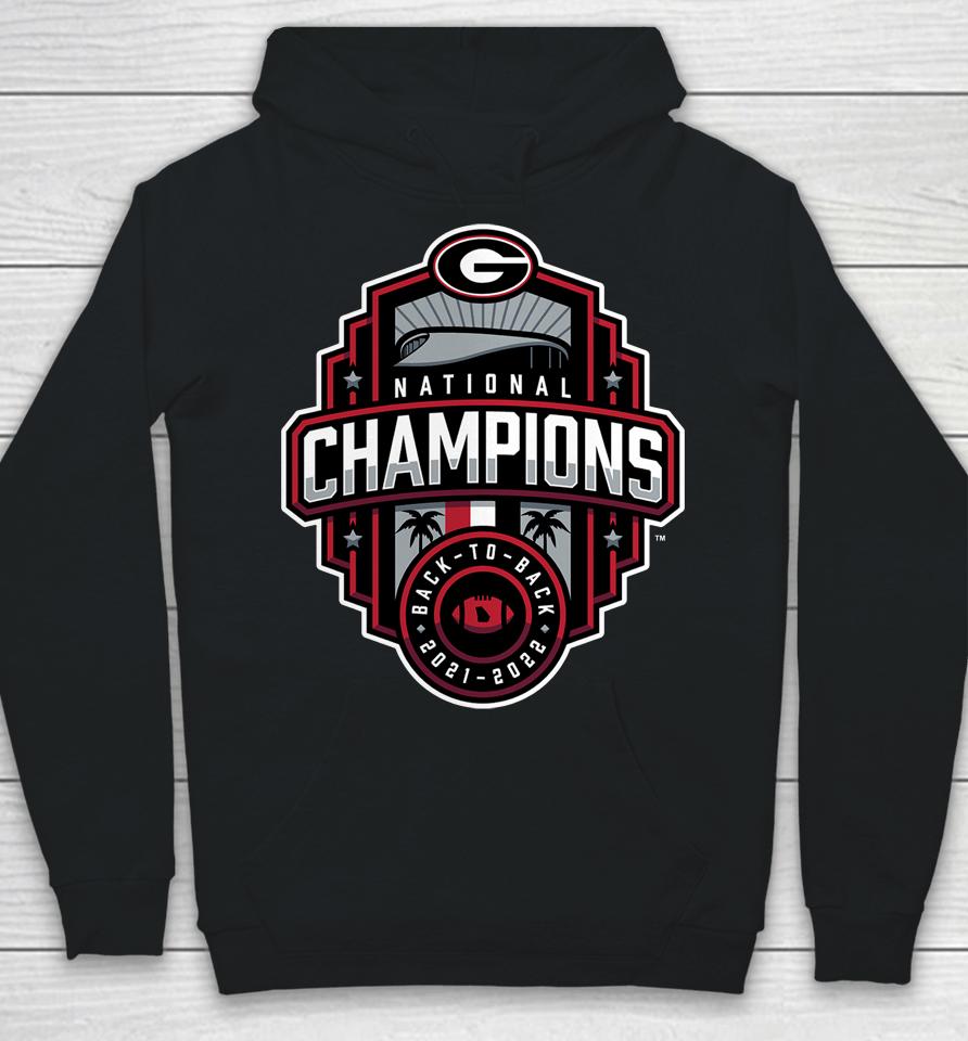 Georgia Bulldogs Football Playoff 2022 National Champions Official Logo Hoodie