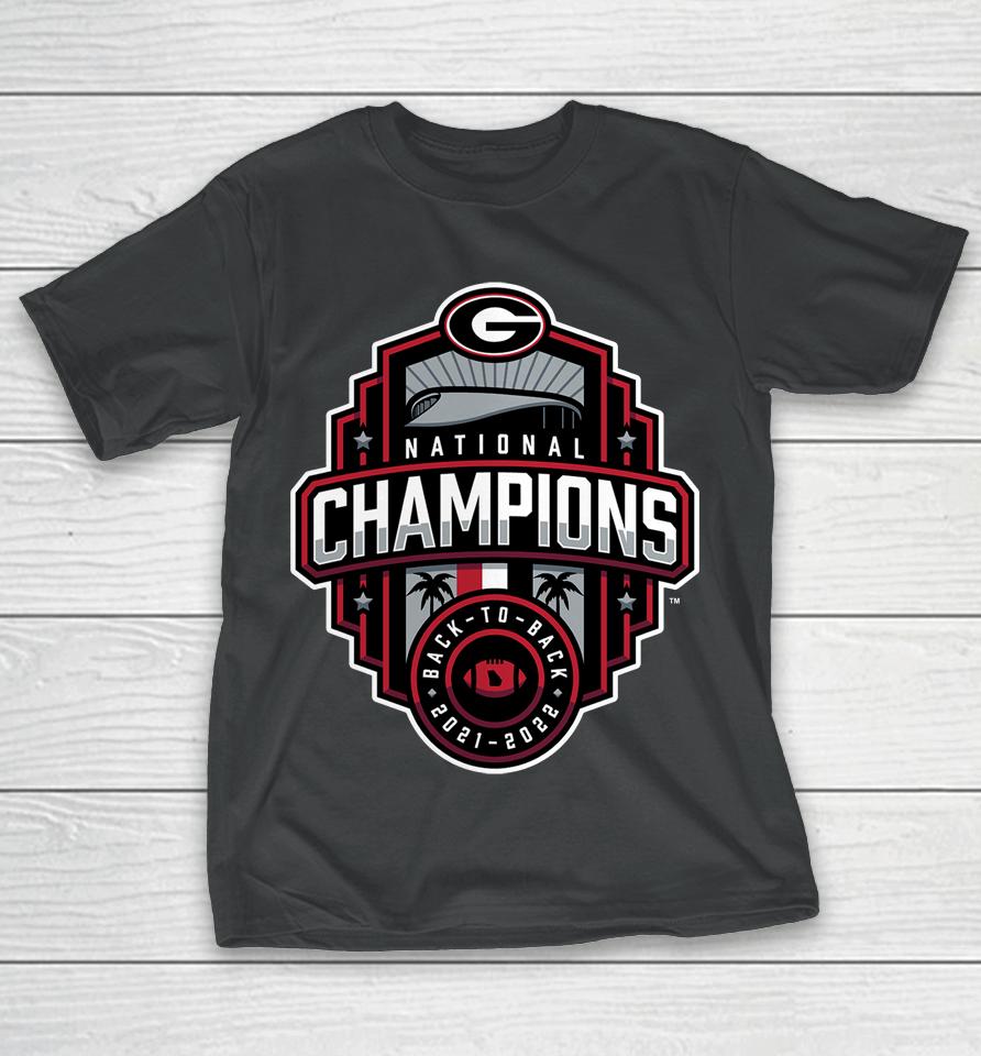 Georgia Bulldogs Football Playoff 2022 National Champions Official Logo T-Shirt