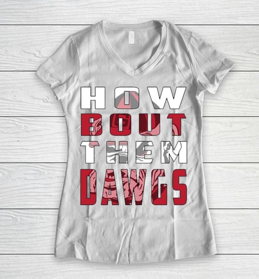Georgia Bulldogs How Bout Them Dawgs 2023 Women V-Neck T-Shirt