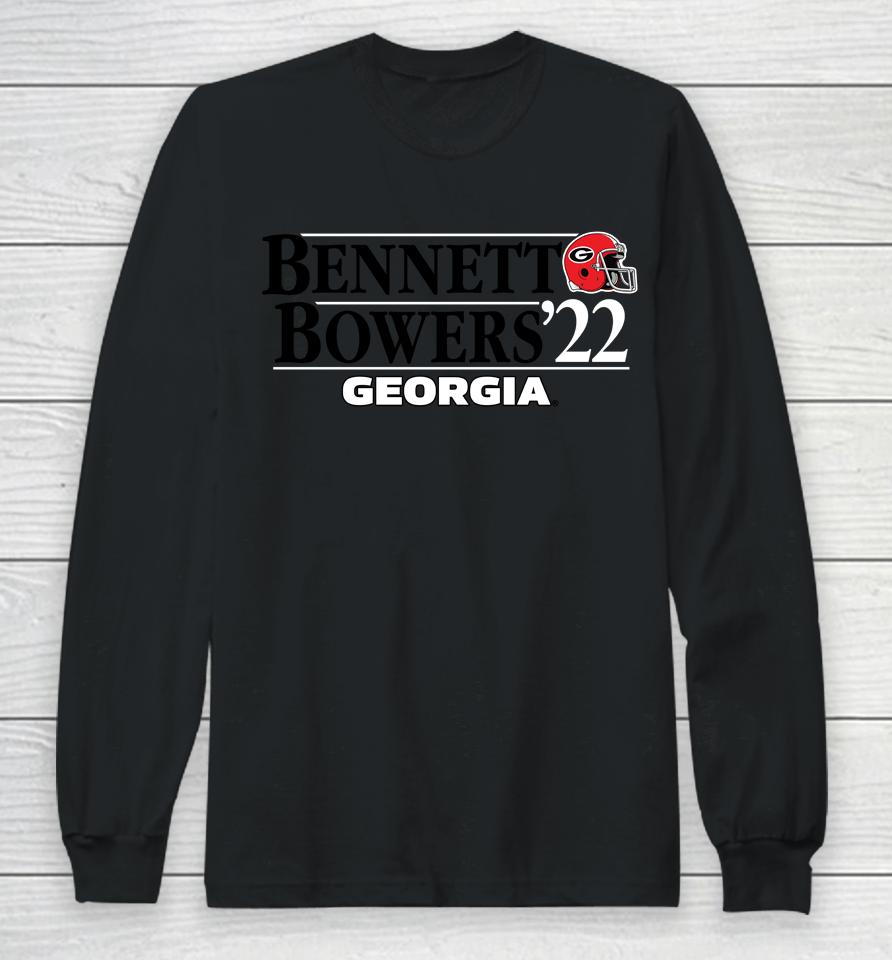 Georgia Bulldogs Stetson Bennett Iv Brock Bowers 22 Long Sleeve T-Shirt