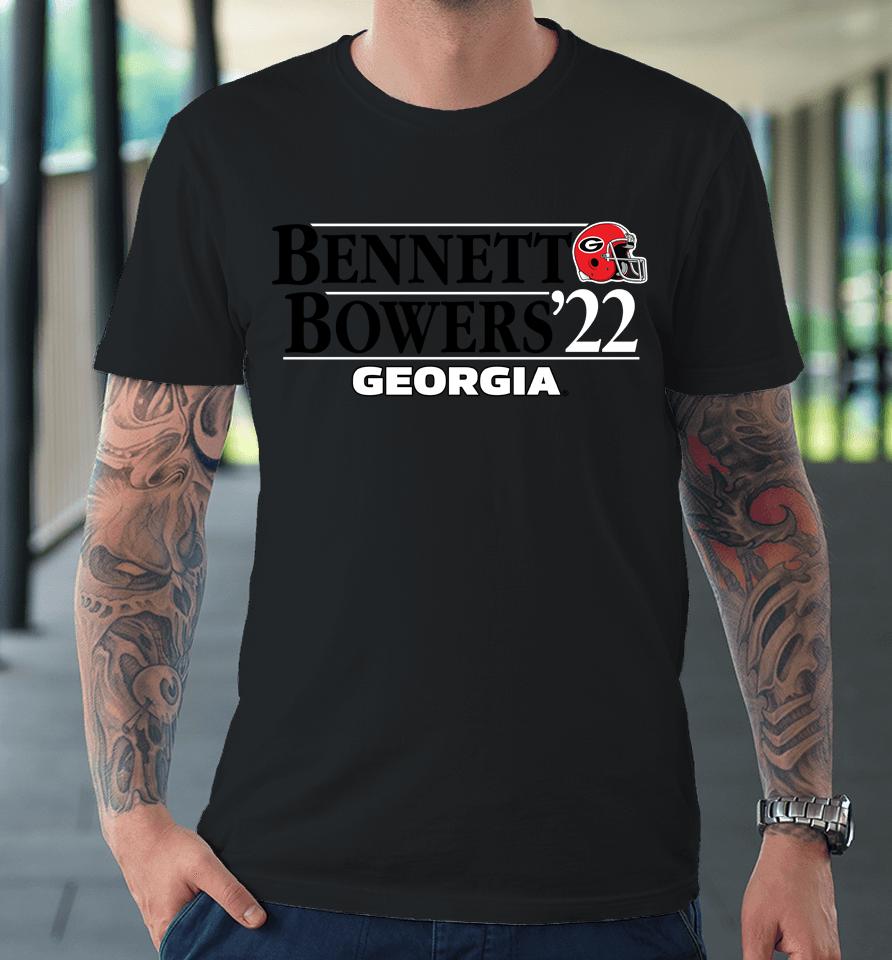 Georgia Bulldogs Stetson Bennett Iv Brock Bowers 22 Premium T-Shirt
