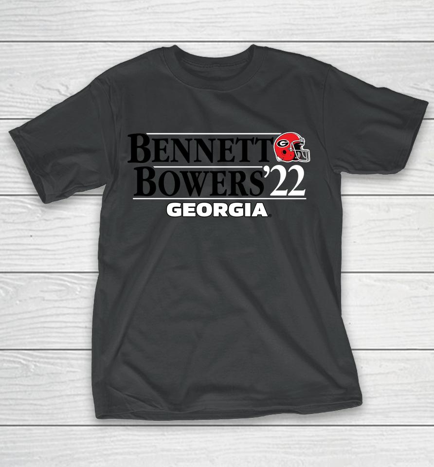 Georgia Bulldogs Stetson Bennett Iv Brock Bowers 22 T-Shirt