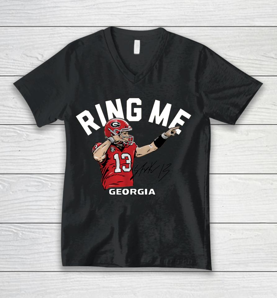 Georgia Bulldogs Stetson Bennett Iv Ring Me Unisex V-Neck T-Shirt