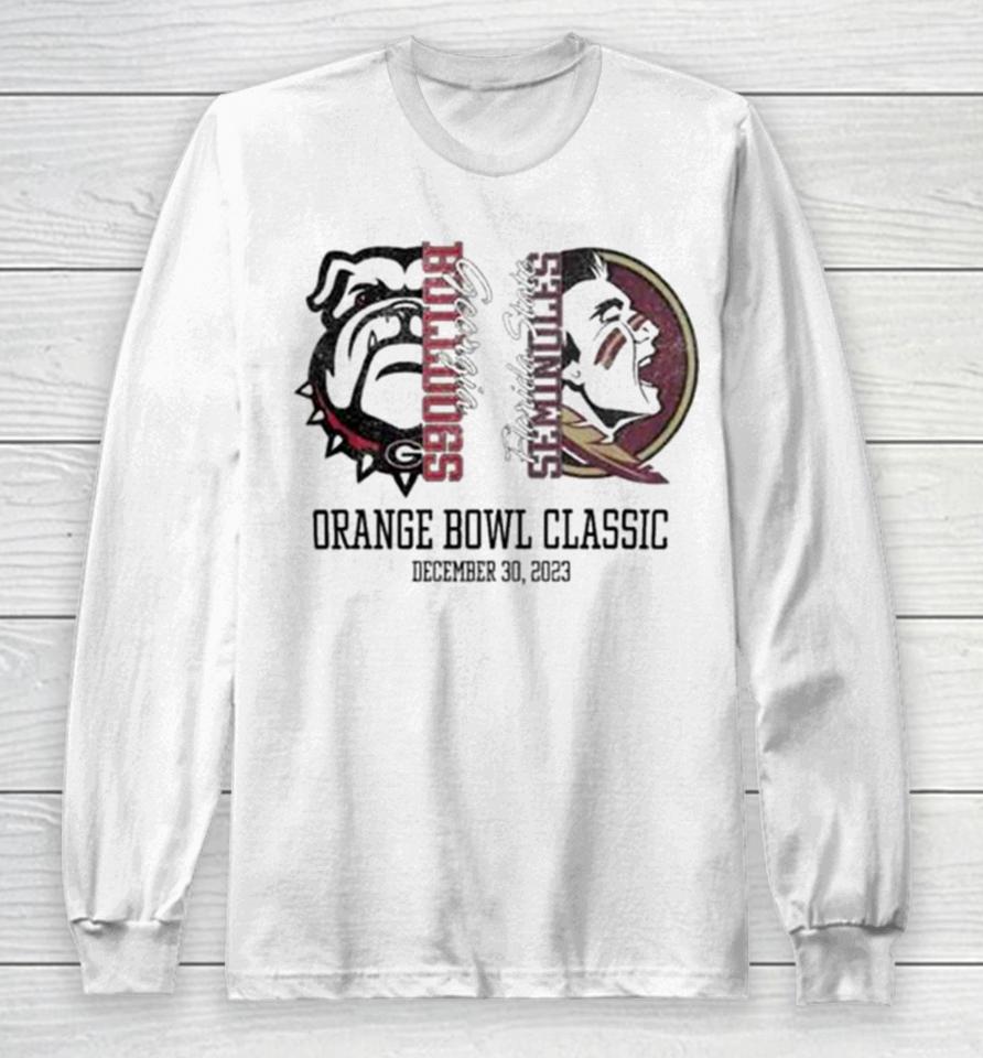 Georgia Bulldogs Vs Florida State Seminoles Orange Bowl Classic December 30 2023 Long Sleeve T-Shirt