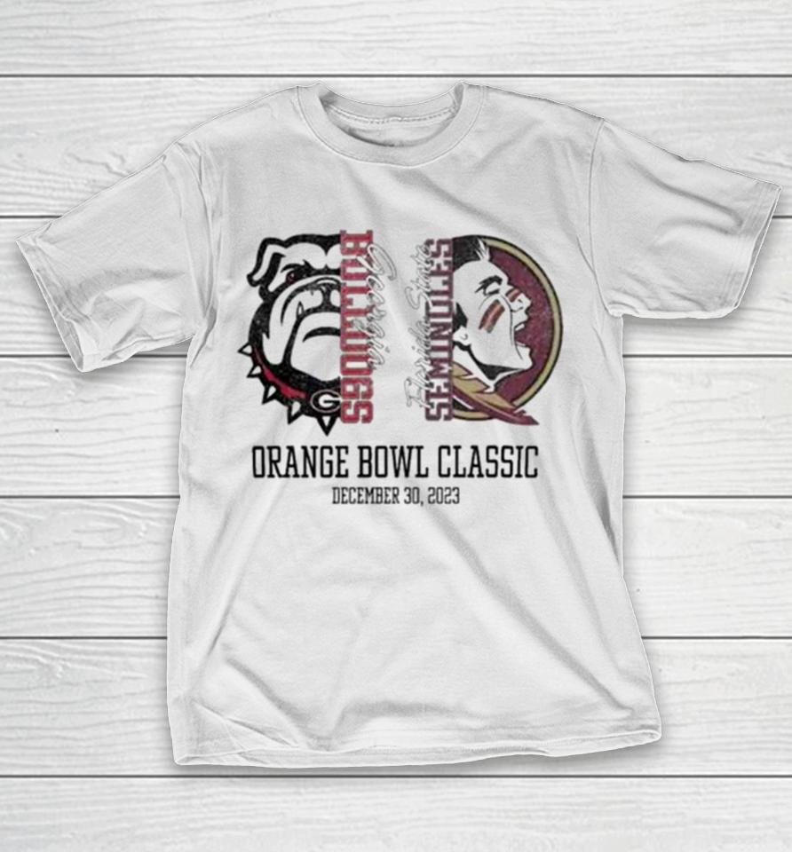 Georgia Bulldogs Vs Florida State Seminoles Orange Bowl Classic December 30 2023 T-Shirt