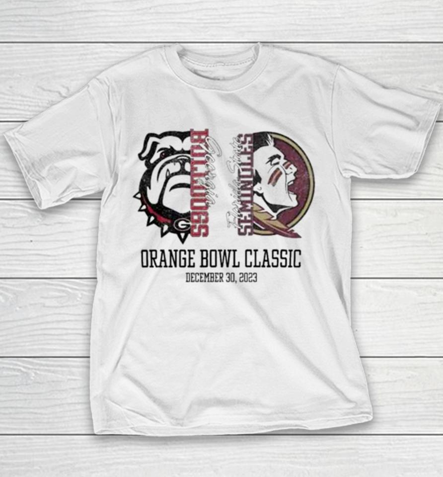Georgia Bulldogs Vs Florida State Seminoles Orange Bowl Classic December 30 2023 Youth T-Shirt