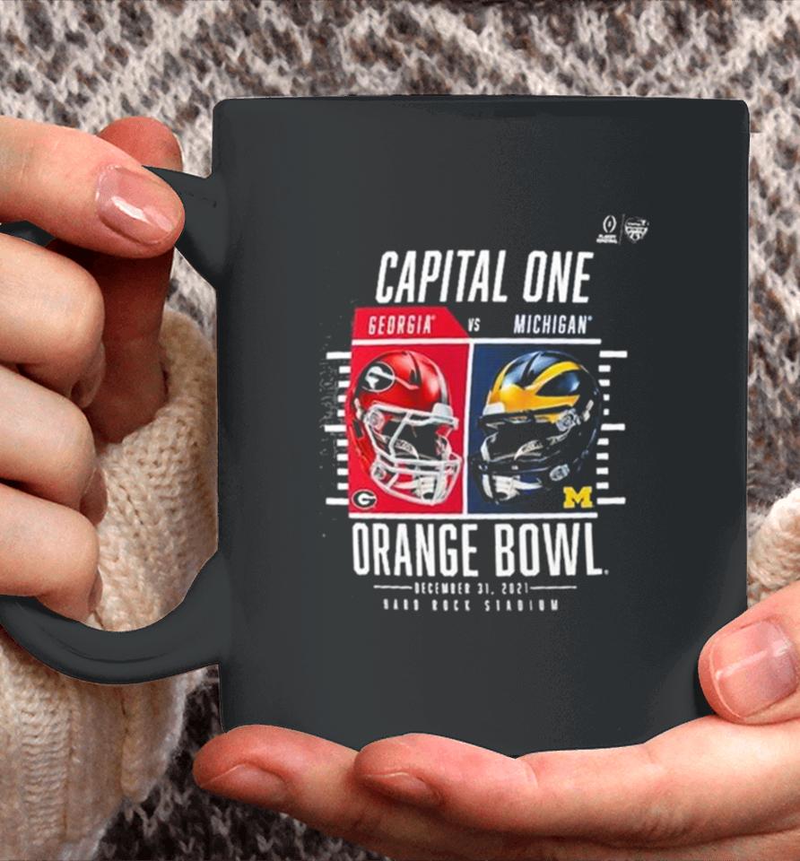 Georgia Bulldogs Vs. Michigan Wolverines College Football Playoff 2023 Orange Bowl Coffee Mug