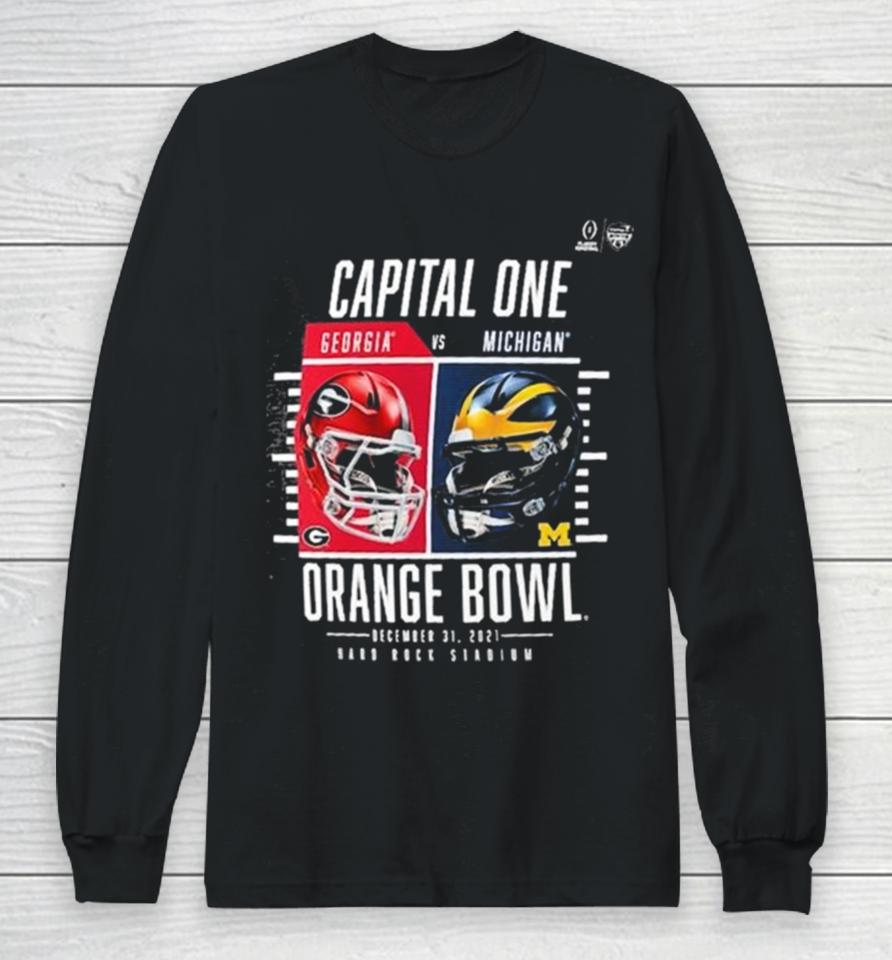 Georgia Bulldogs Vs. Michigan Wolverines College Football Playoff 2023 Orange Bowl Long Sleeve T-Shirt