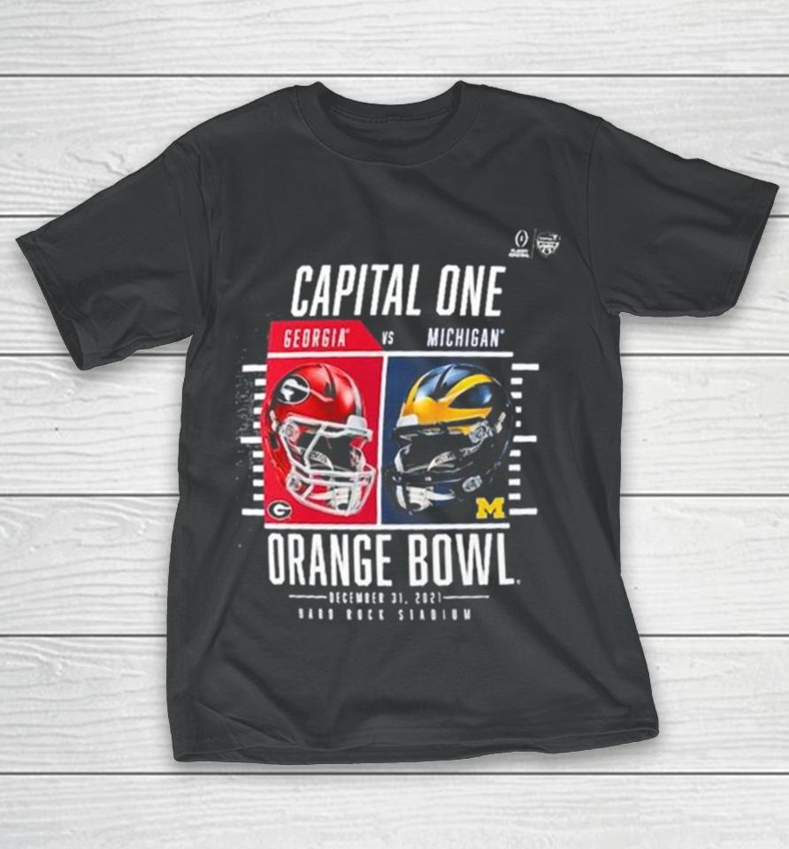 Georgia Bulldogs Vs. Michigan Wolverines College Football Playoff 2023 Orange Bowl T-Shirt