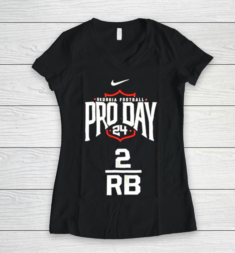 Georgia Football Pro Personalized Name And Number Women V-Neck T-Shirt