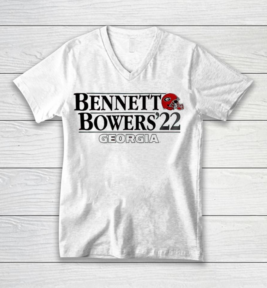 Georgia Football Stetson Bennett Iv-Brock Bowers ‘22 Unisex V-Neck T-Shirt