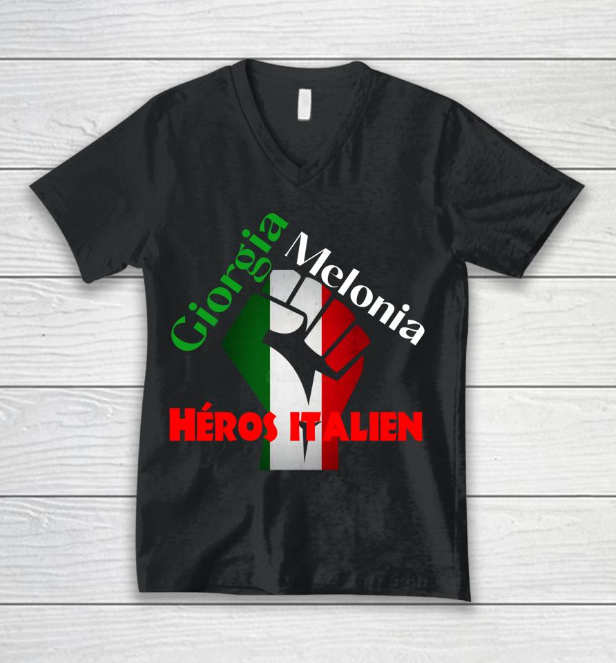 Georgia Meloni Italian Hero Unisex V-Neck T-Shirt