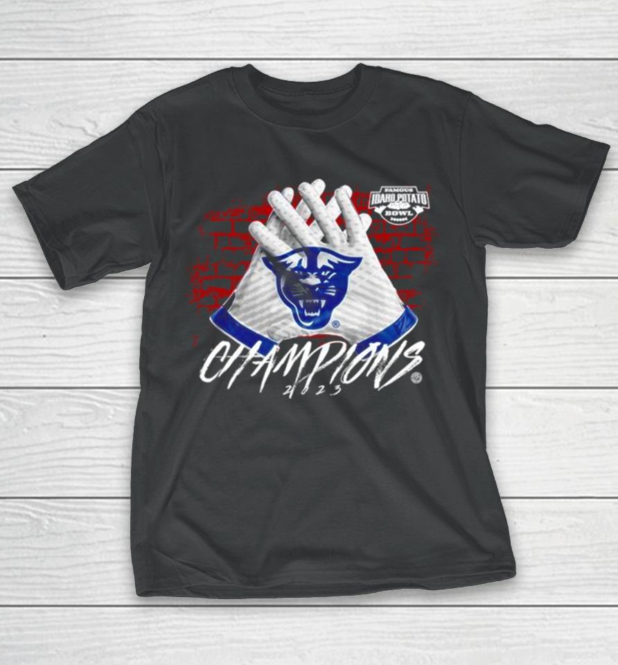 Georgia State Panthers 2023 Famous Idaho Potato Bowl Champions Gloves T-Shirt