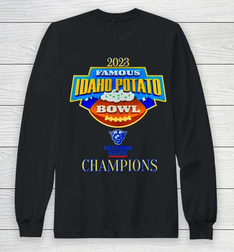 Georgia State Panthers 2023 Famous Idaho Potato Bowl Champions Long Sleeve T-Shirt